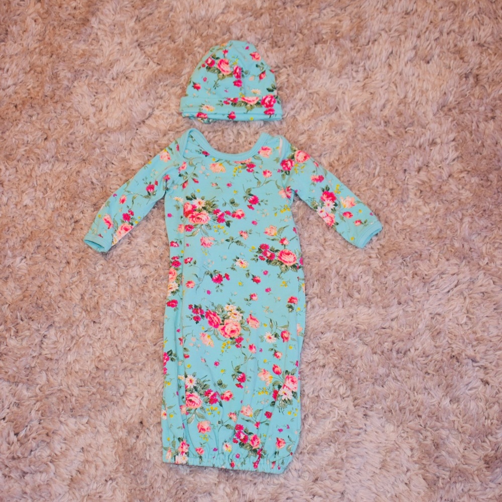 Floral Gown with Hat